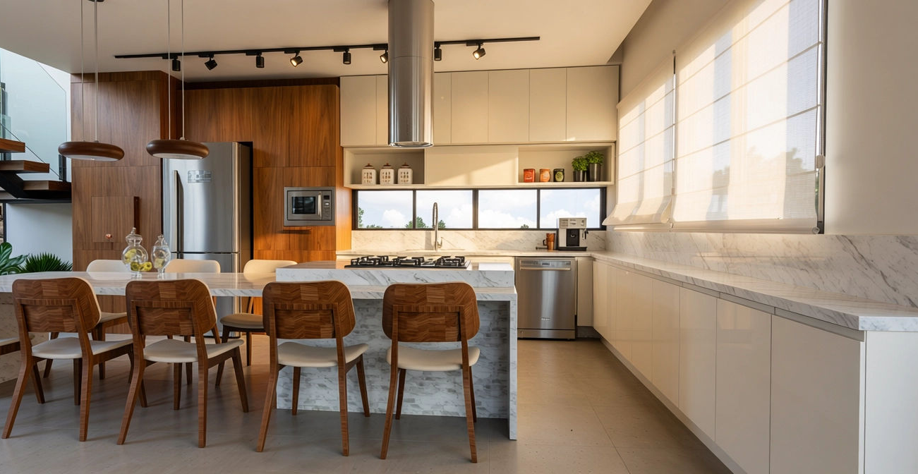 Área gourmet com hidromassagem e cozinha integrada, projeto de Karla Kétbe Arquitetura